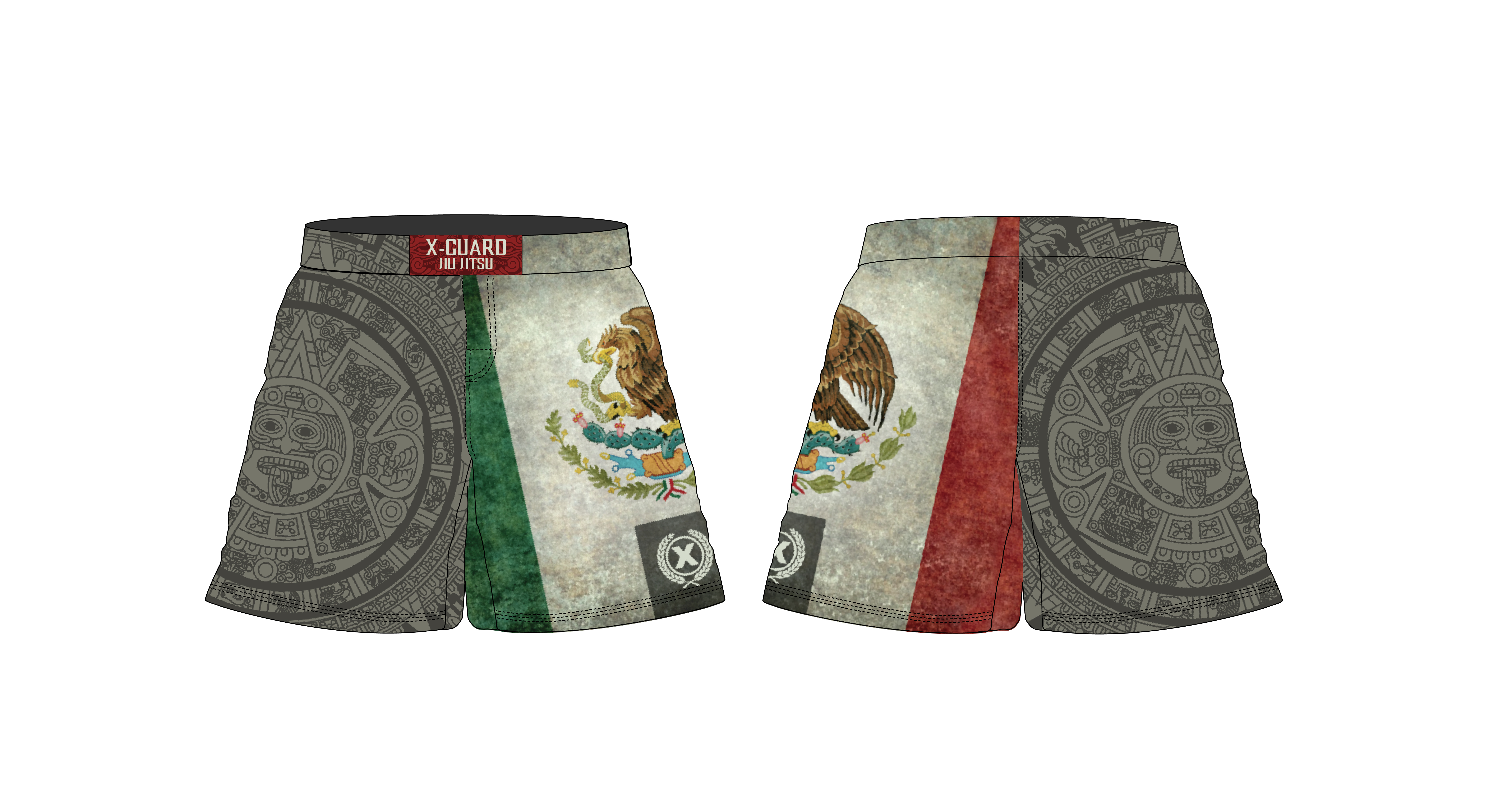 Download Aztek Shorts mock up | X-Guard Brand: Brazilian Jiu Jitsu Fight Wear